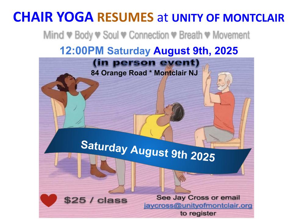 Chair Yoga Resumes Aug 9