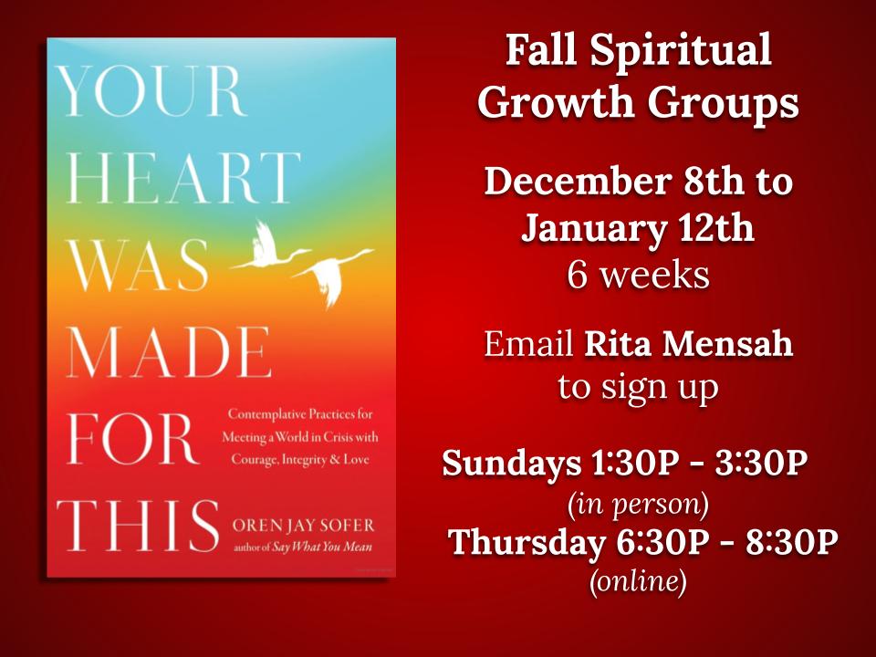 Fall Spiritual Growth Groups